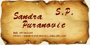 Sandra Puranović vizit kartica